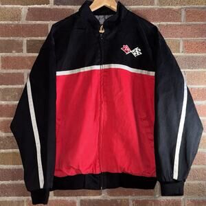Chevy Corvette Bomber Jacket Size L Racing Full Zip Moto Bradford Exchange